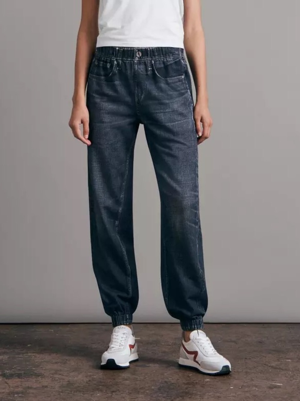 Rag & Bone Miramar Denim Jogger Sweatpants Cotton Elastic Waist Pull On Pant